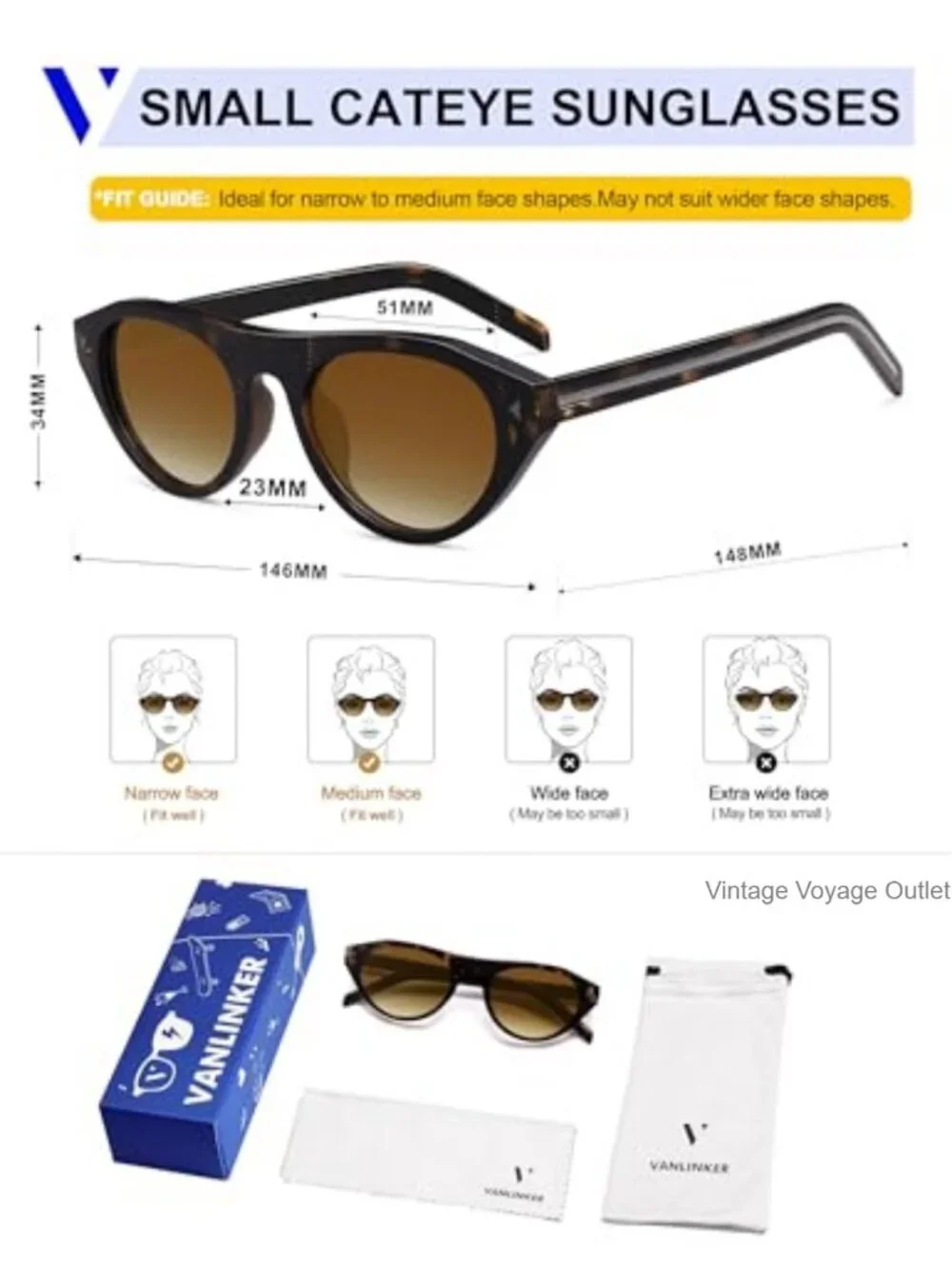 Retro Oval Cateye Sunglasses UV400 Protection for Women Men